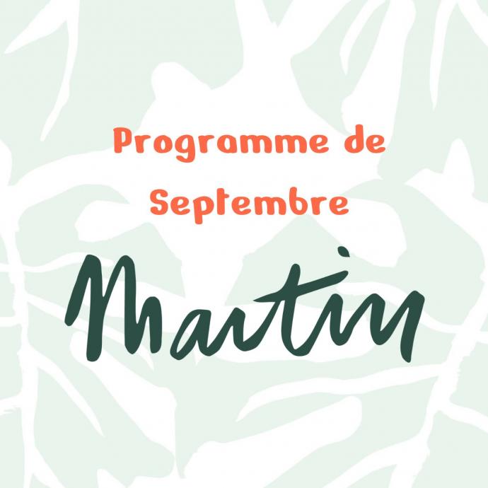 Programme de Septembre  - restaurant martin paris