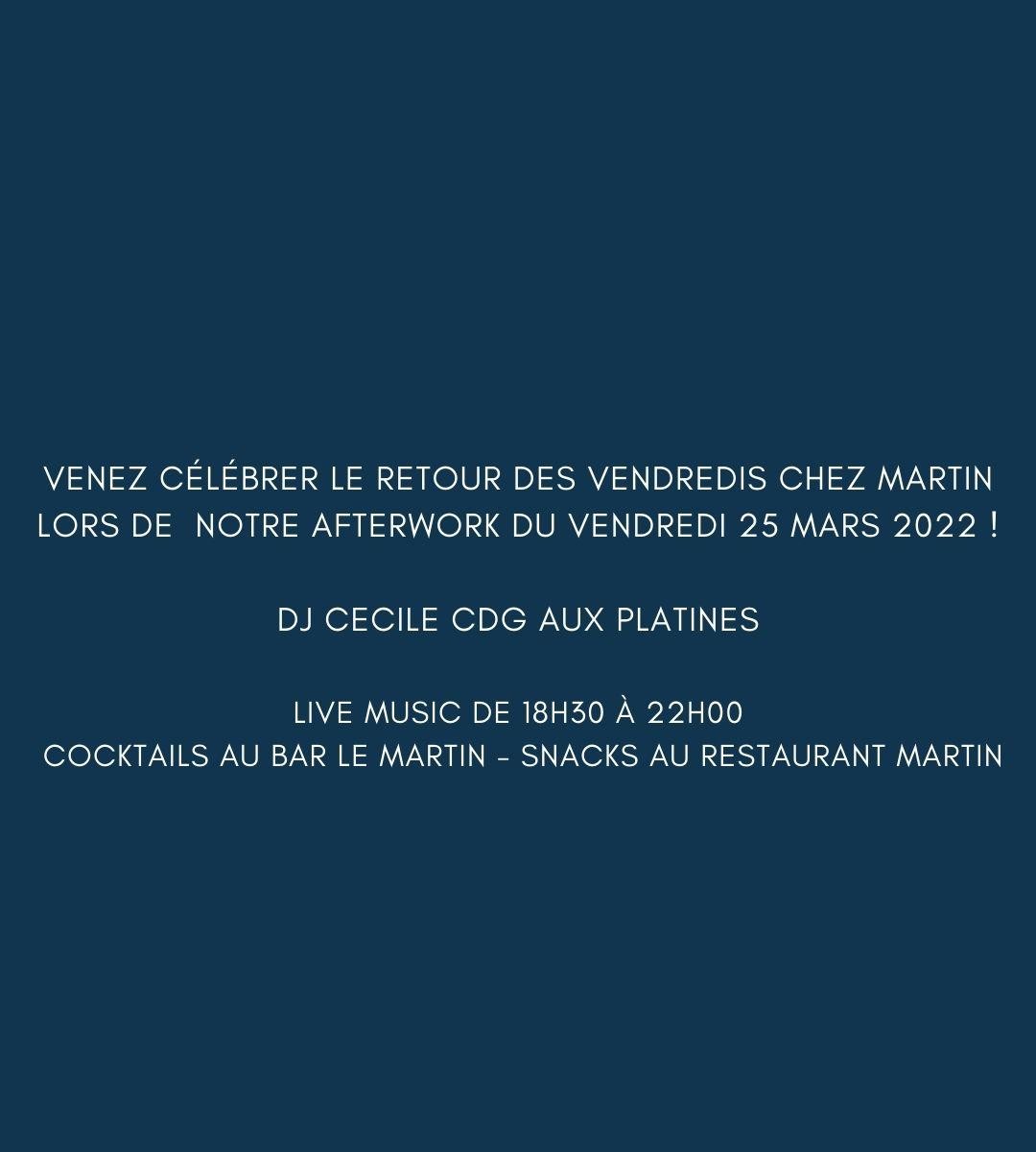 Rendez-vous vendredi au Restaurant Martin Paris !